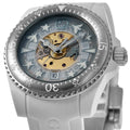 Gucci Dive Automatic Transparent Dial White Rubber Strap Watch For Men - YA136343