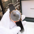 Calvin Klein City Quartz Grey Dial Black Leather Strap Watch for Men - K2G2G6C3