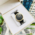 Versace V-Twist Black Dial Black Leather Strap Watch for Women - VELS00619