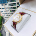 Versace V-Twist Silver Dial Red Leather Strap Watch for for Women - VELS00519