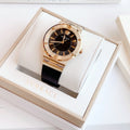 Versace Greca Black Dial Black Leather Strap Watch for Women - VEVH00320