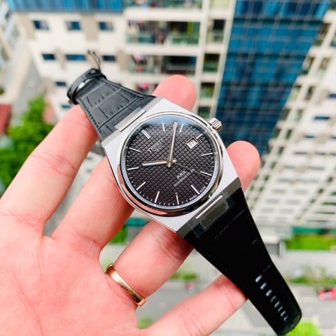 Tissot PRX Powermatic 80 Black Dial Black Leather Strap Watch for Men - T137.407.16.051.00