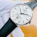 Tissot Chemin Des Tourelles Powermatic 80 Silver Dial Black Leather Strap Watch For Men - T099.407.16.037.00