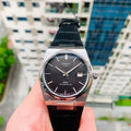 Tissot PRX Powermatic 80 Black Dial Black Leather Strap Watch for Men - T137.407.16.051.00