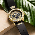 Guess Frontier Crystals Black Dial Black Silicone Strap Watch For Men - W1132G1