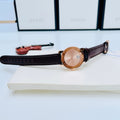Movado Bold Rose Gold Dial Brown Leather Strap Watch For Women - 3600438