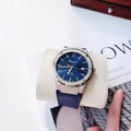 Salvatore Ferragamo F-80 Classic Blue Dial Blue Leather Strap Watch for Men - SFDT00719