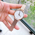 Calvin Klein Even White Dial Rose Gold Mesh Bracelet Watch for Women - K7B23626