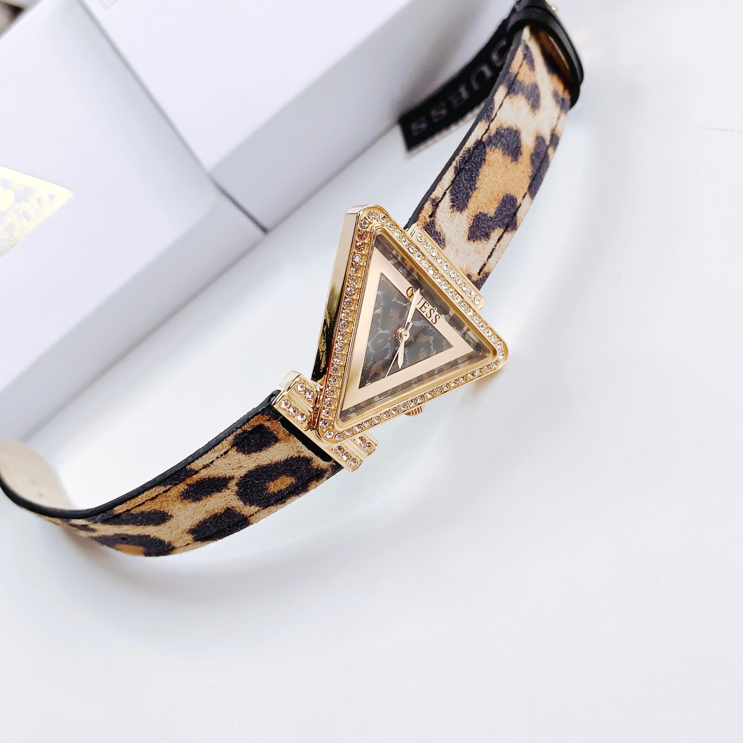 Guess Fame Quartz Animal Print Dial Multicolor Leather Strap Watch For Women - GW0504L3