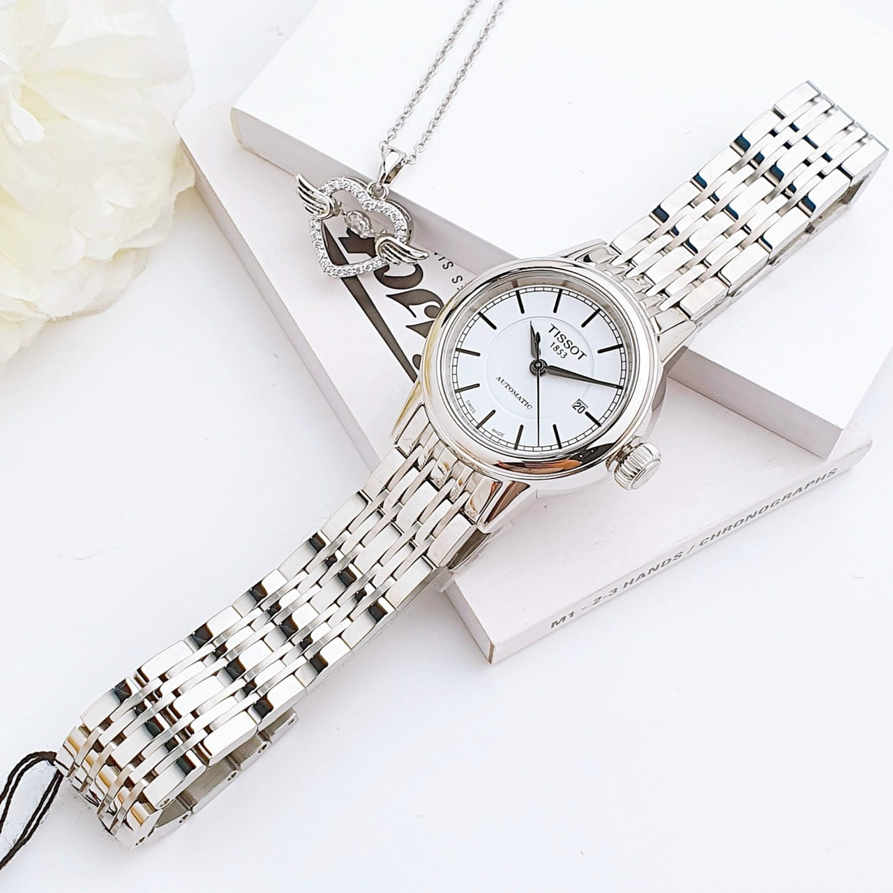 Tissot T Classic Carson Automatic White Dial Silver Steel Strap Watch For Women - T085.207.11.011.00