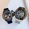 Guess Poseidon Chronograph Black Dial Black Silicone Strap Watch For Men - GW0425G1