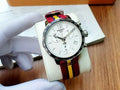 Tissot Quickster Chronograph NBA Miami Heat Edition White Dial Two Tone NATO Strap Watch for Men - T095.417.17.037.08