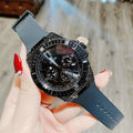 Guess Zeus Multifunction Crystals Black Dial Black Silicone Strap Watch For Men - GW0208G5