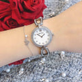 Bulova Crystals Quartz Mother of Pearl Dial Silver Steel Strap Watch for Women - 96X129