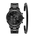 Daniel Wellington Iconic Chronograph Black Dial Black Steel Strap Watch For Men - DW00100642