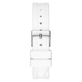 Guess Sparkling Silver Dial White Rubber Strap Watch For Women - GW0032L1