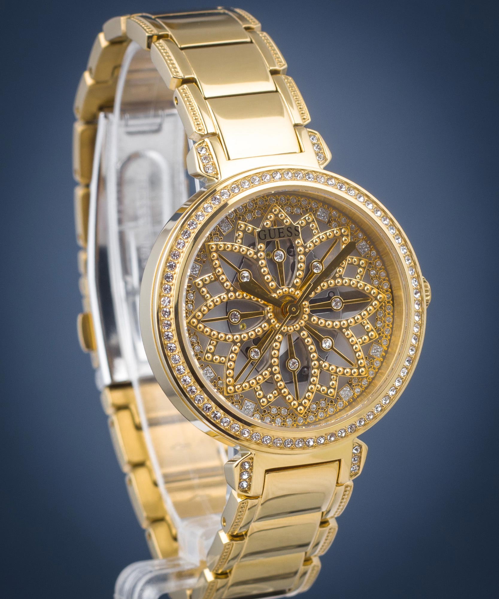 Guess Lily Quartz Gold Dial Gold Steel Strap Watch For Women - GW0528L2