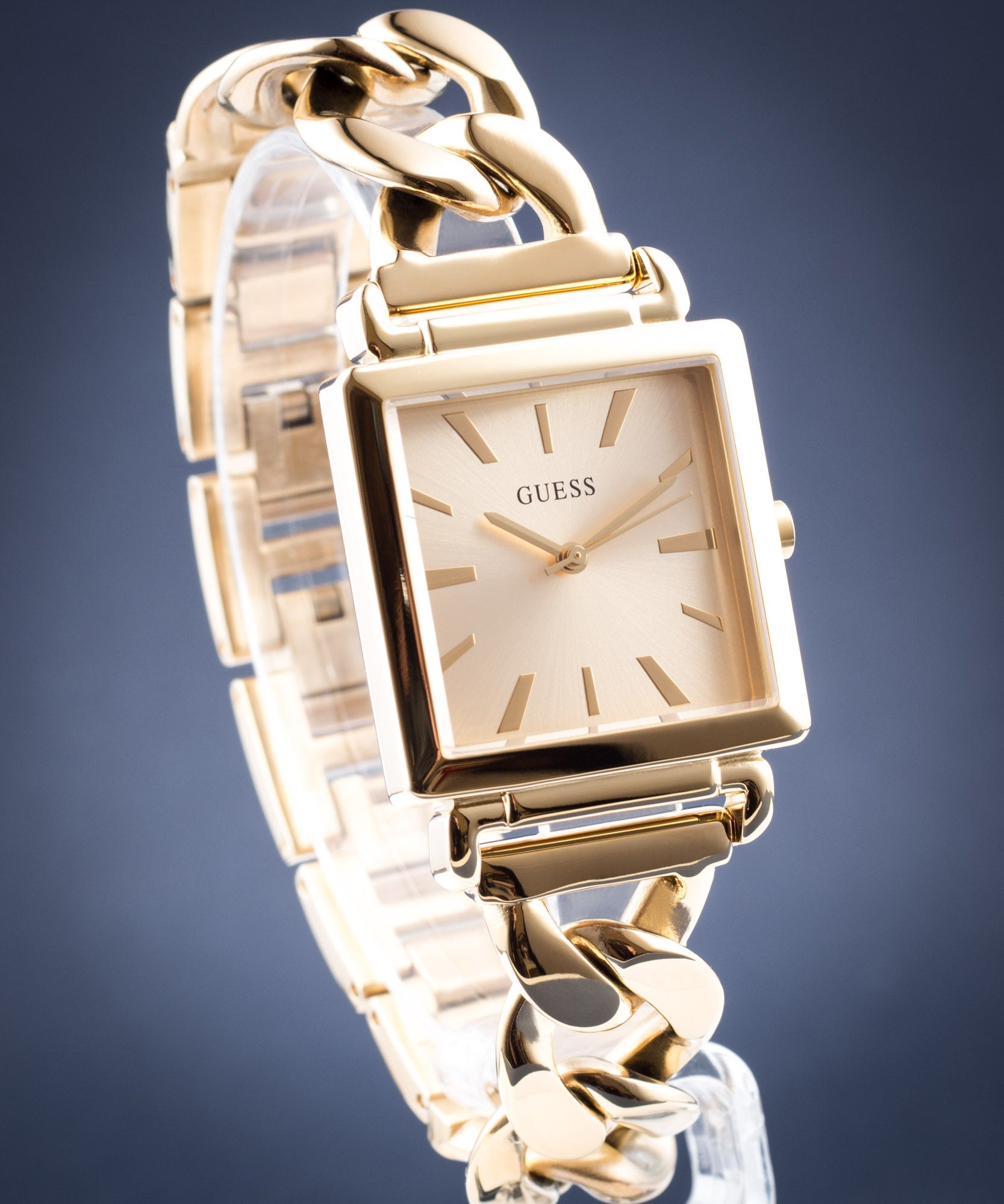 Guess Vanity Gold Dial Gold Steel Strap Watch for Women - W1029L2