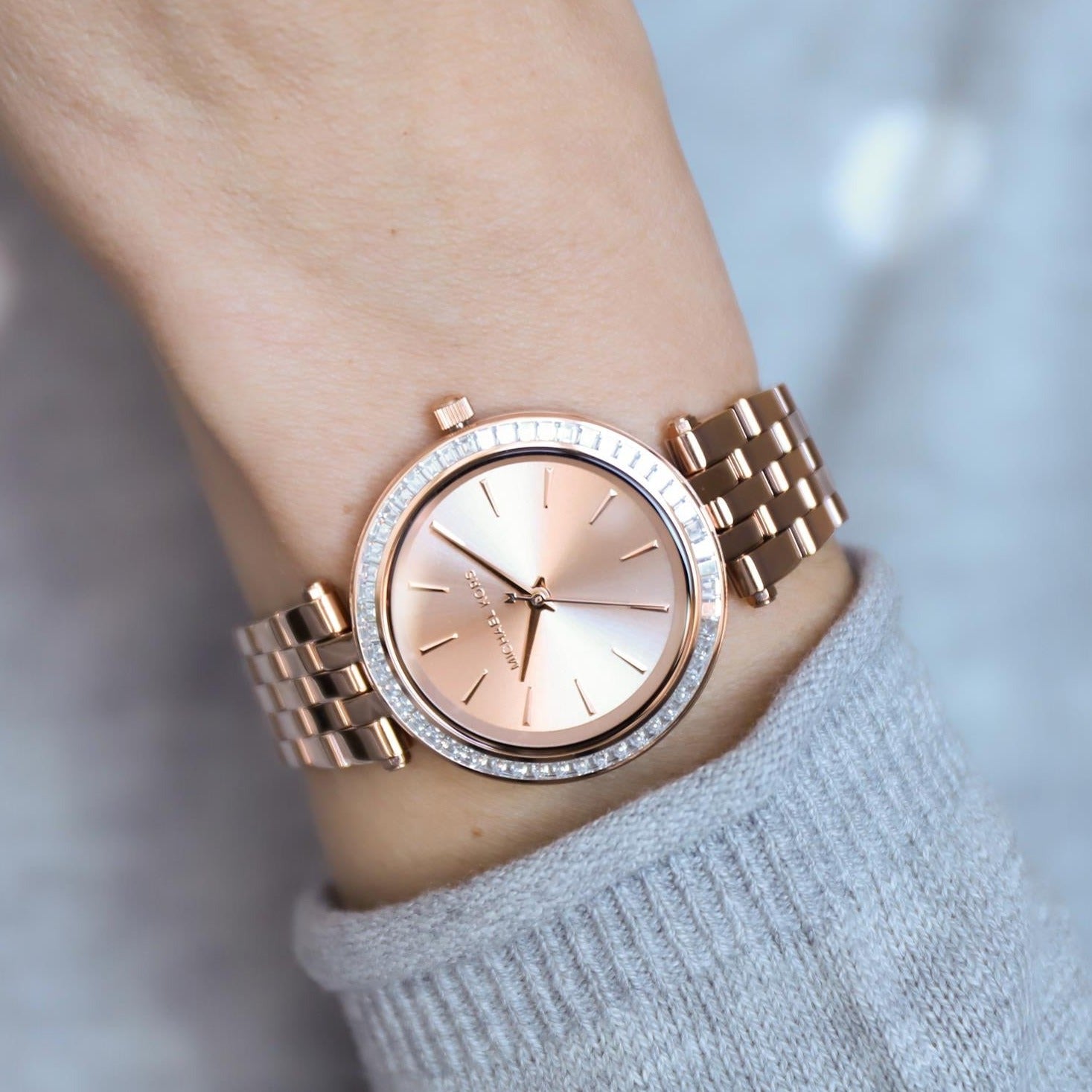 Michael Kors Darci Rose Gold Dial Rose Gold Stainless Steel Strap Watch for Women - MK3366