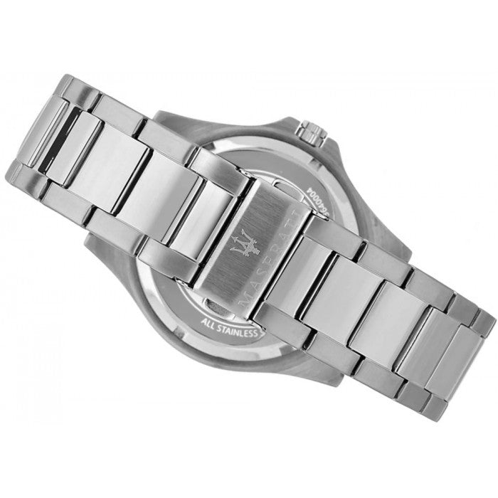 Maserati SFIDA Chronograph Black Dial Silver Steel Strap Watch For Men - R8853140005