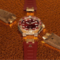Maurice Lacroix Aikon Venturer Asia Special Edition Red Dial Red Rubber Strap Watch For Men - AI6058-BRZ6B-530-6
