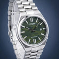 Citizen Tsuyosa Automatic Camouflage Green Dial Silver Steel Strap Watch For Men - NJ0159-86X