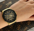 Guess Momentum Black Dial Black Rubber Strap Watch for Men - GW0263G1