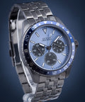 Guess Odyssey Quartz Blue Dial Gunmetal Steel Strap Watch For Men - W1107G5