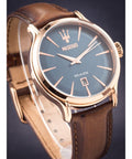 Maserati Epoca Blue Dial Brown Leather Strap Watch For Men - R8851118001