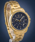 Maserati Successo Chronograph Blue Dial Gold Steel Strap Watch For Men - R8873621021