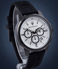 Maserati Successo 44mm White Dial Black Silicone Strap Watch For Men - R8871621010