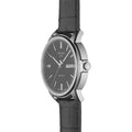 Tissot Automatics III Day Date Black Dial Black Leather Strap Watch For Men - T065.430.16.051.00