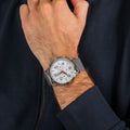 Tommy Hilfiger Jake Quartz White Dial Silver Mesh Bracelet Watch for Men - 1791233