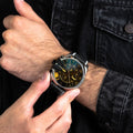 Diesel Mega Chief Chronograph Black Dial Grey Nylon Strap Watch For Men - DZ4523