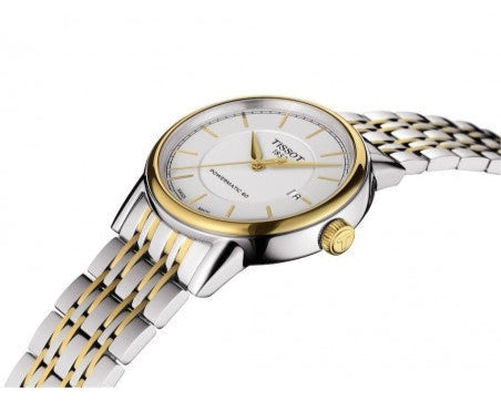 Tissot Carson Automatic Silver Dial Two Tone Steel Strap Watch For Women - T085.207.22.011.00