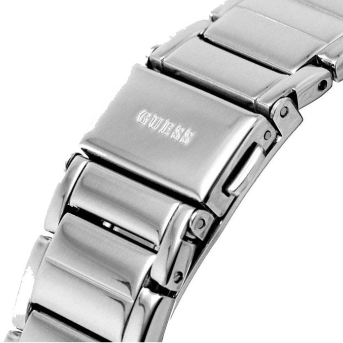 Guess Fusion Chronograph Crystals Silver Dial Silver Steel Strap Watch For Women - GW0552L1