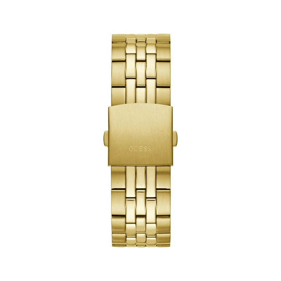 Guess Odyssey Multifunction Black Dial Gold Steel Strap Watch For Men - W1107G4